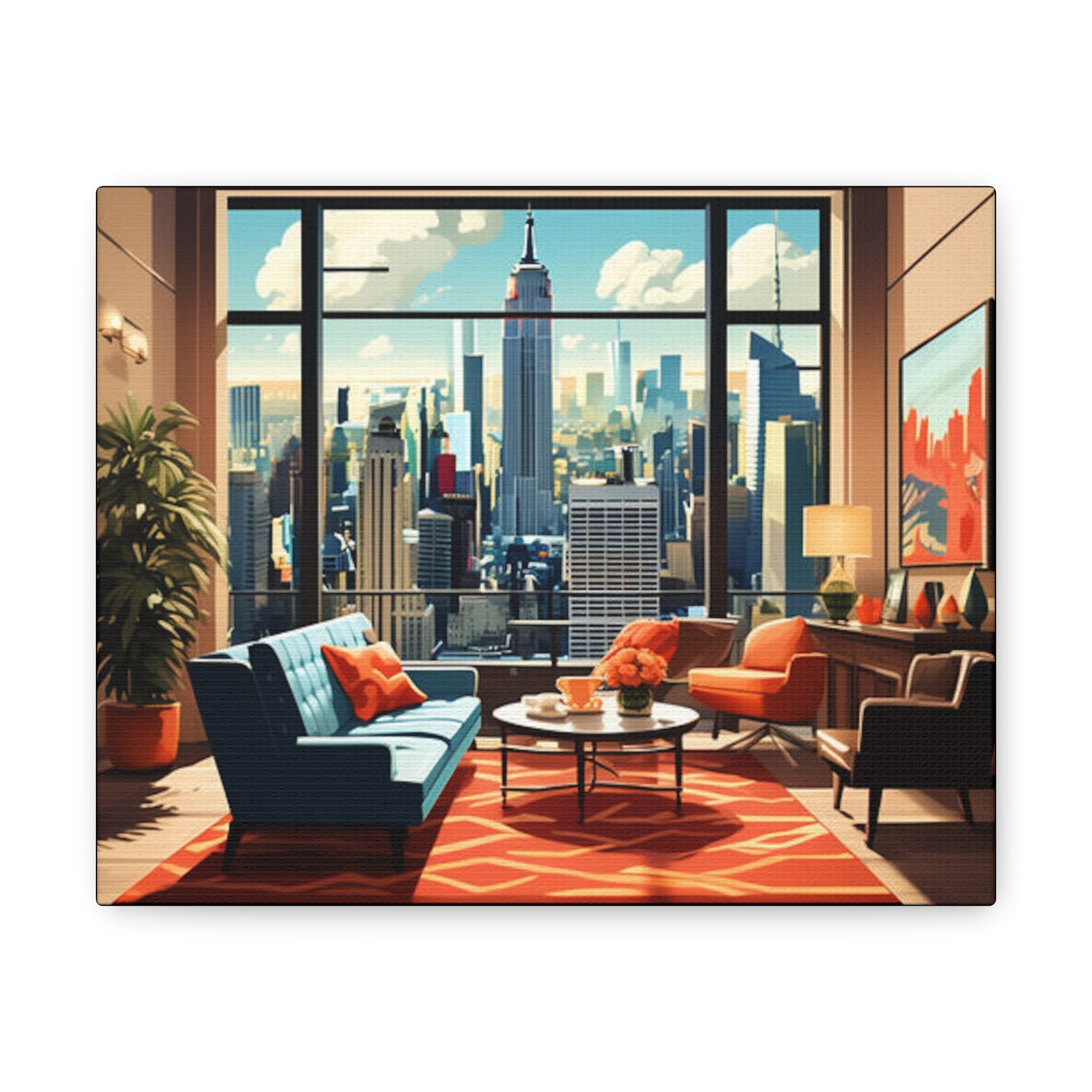 Studio Apartment City View Canvas - Colorwink