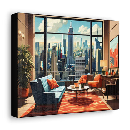 Studio Apartment City View Canvas - Colorwink