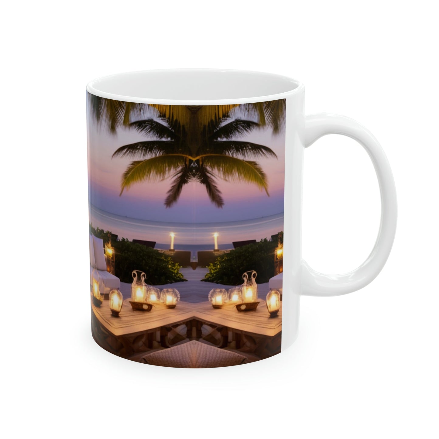 Sunset Beach Dining Coffee Mug - Colorwink