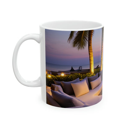 Sunset Beach Dining Coffee Mug - Colorwink