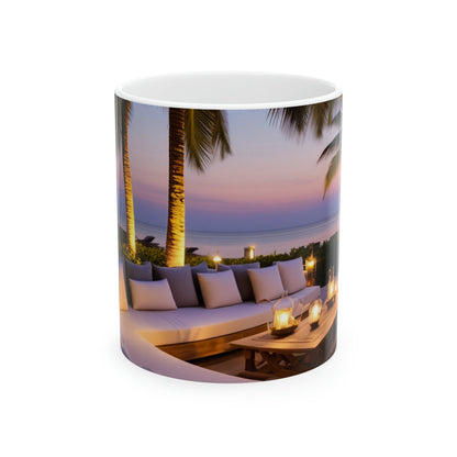 Sunset Beach Dining Coffee Mug - Colorwink