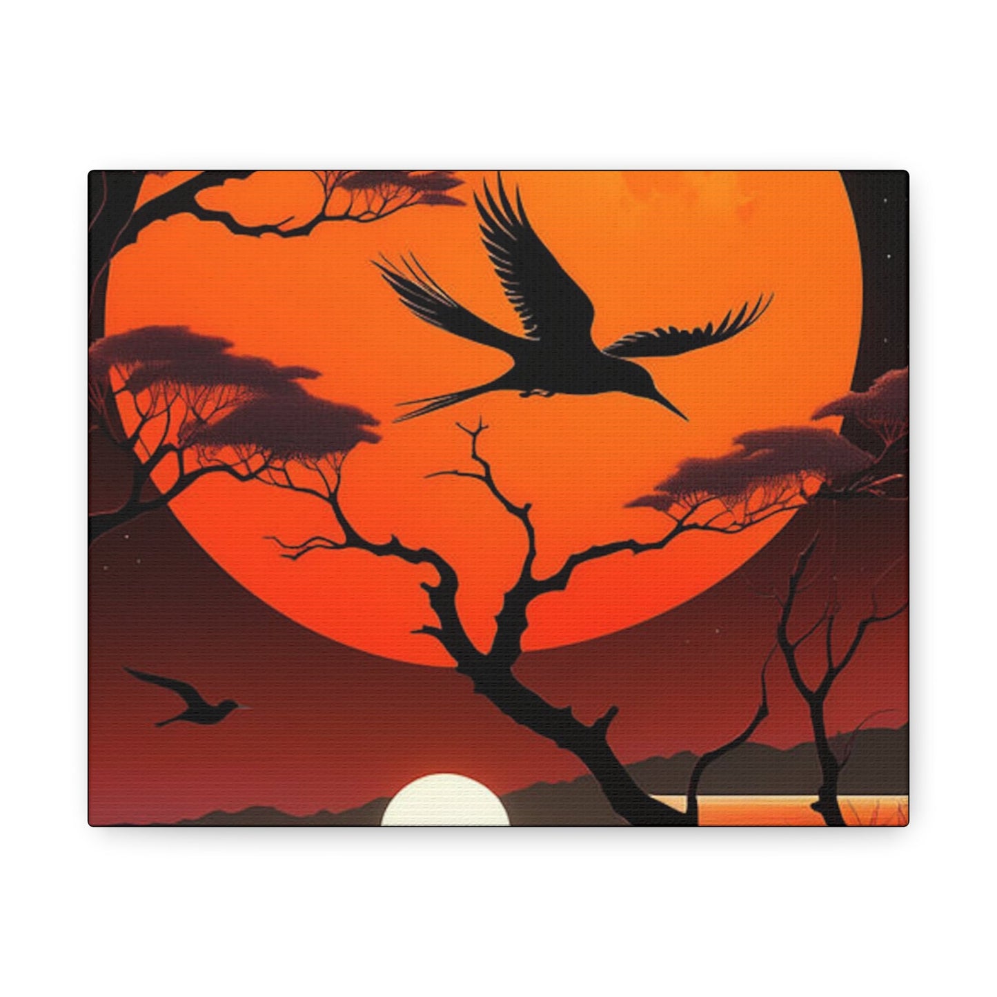 Sunset bird View Canvas - Colorwink