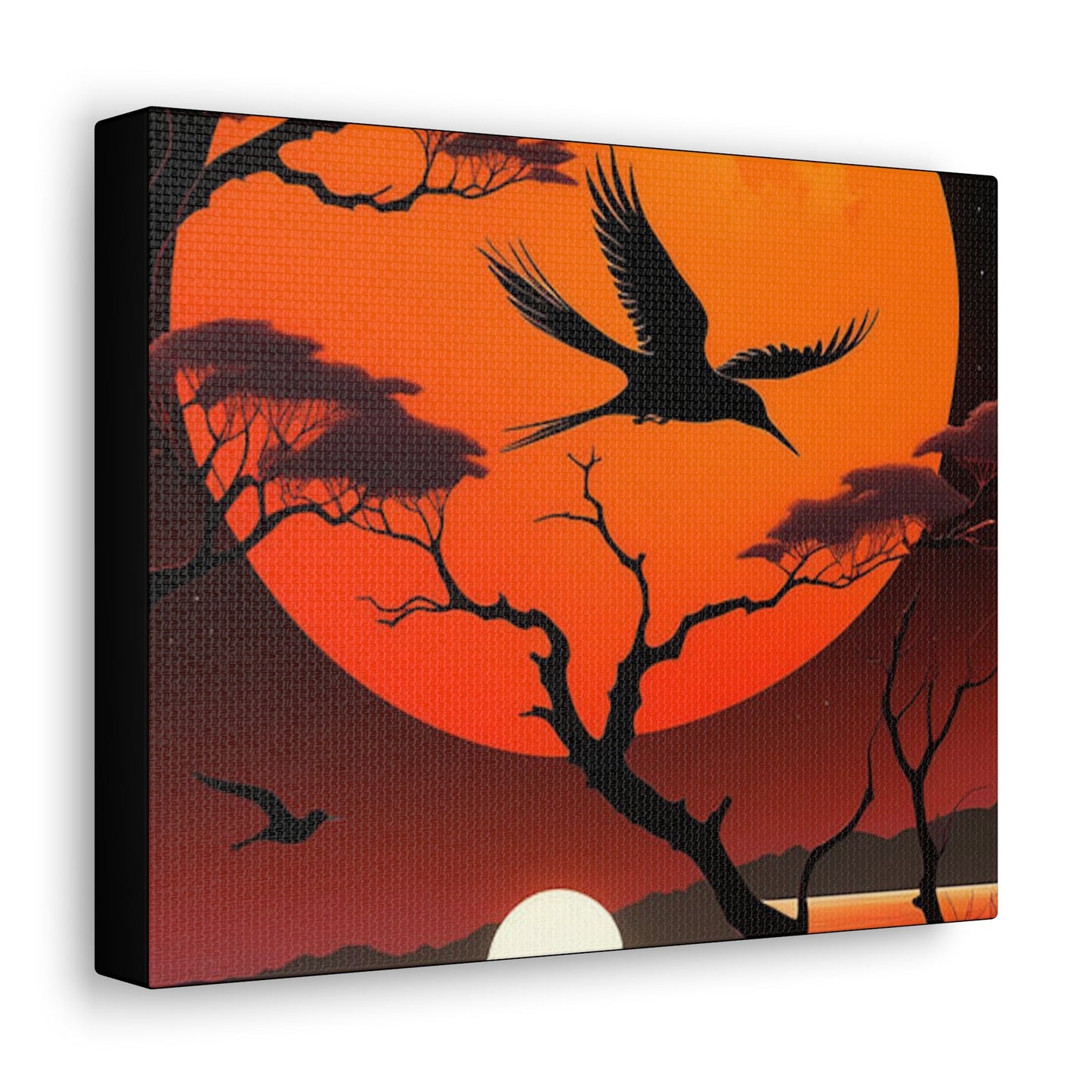 Sunset bird View Canvas - Colorwink