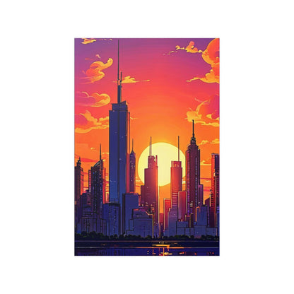 Sunset Cityscape Poster - Colorwink