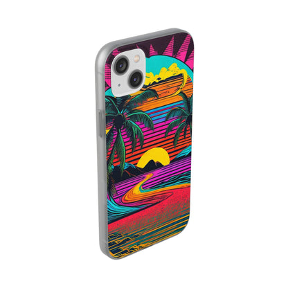 Synthwave Shoreline Flexi Case - Colorwink