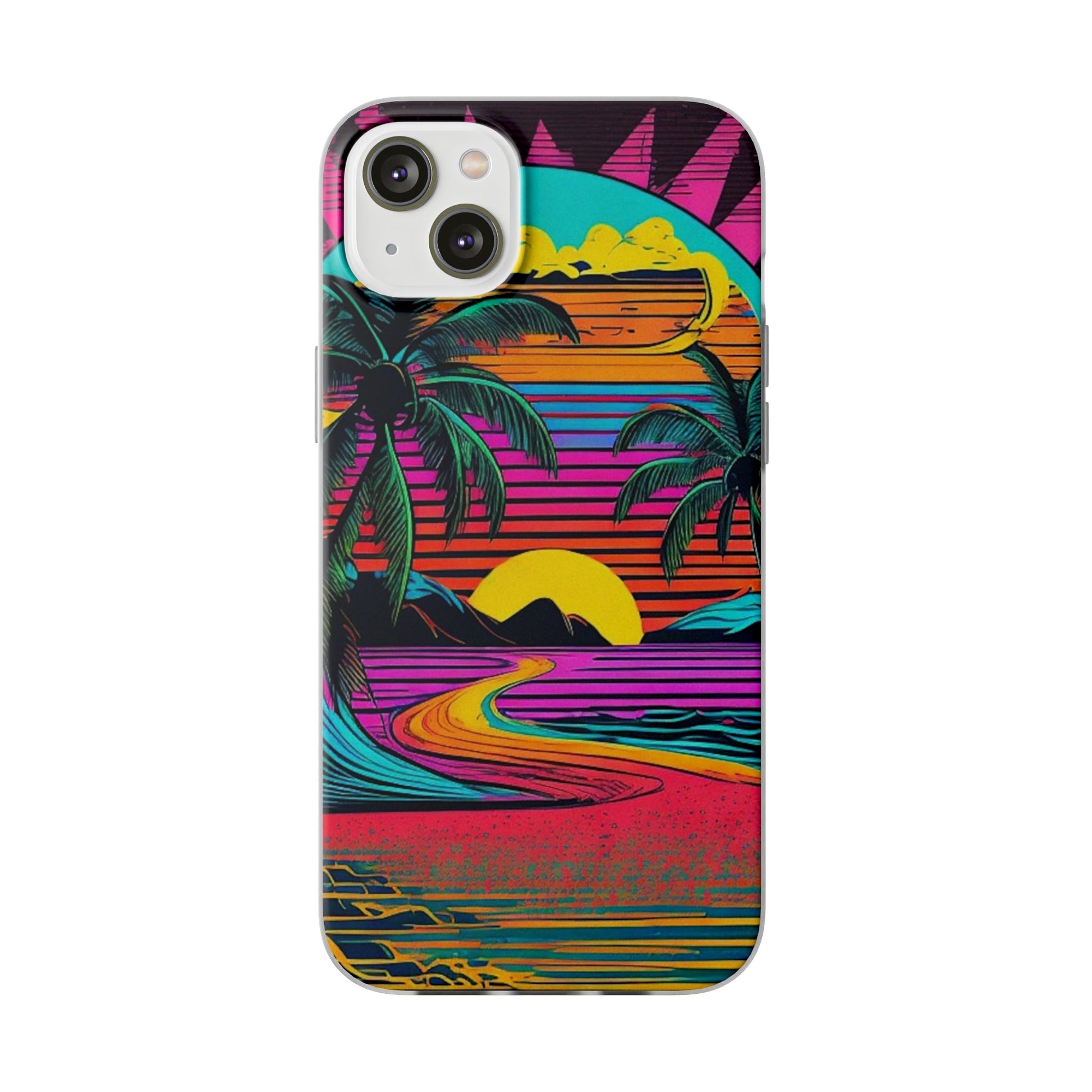 Synthwave Shoreline Flexi Case - Colorwink