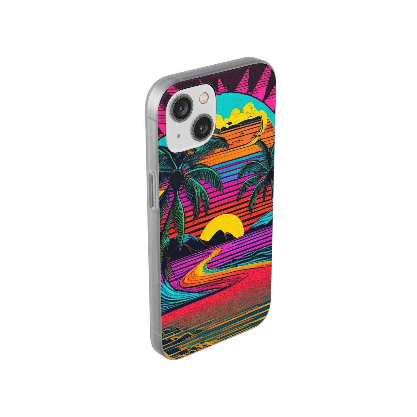 Synthwave Shoreline Flexi Case - Colorwink