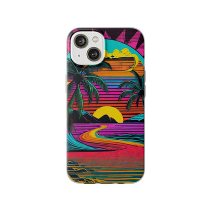 Synthwave Shoreline Flexi Case - Colorwink