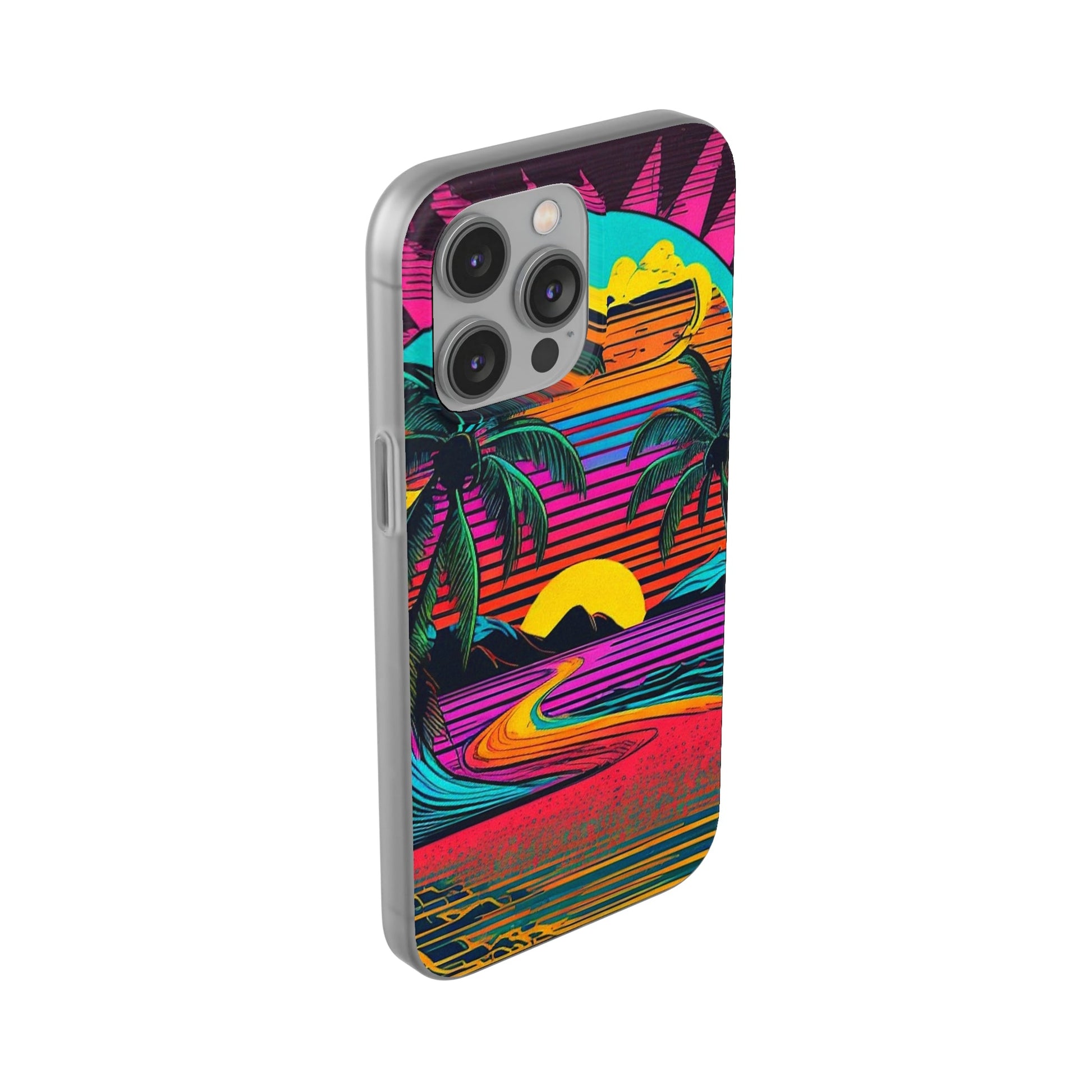 Synthwave Shoreline Flexi Case - Colorwink