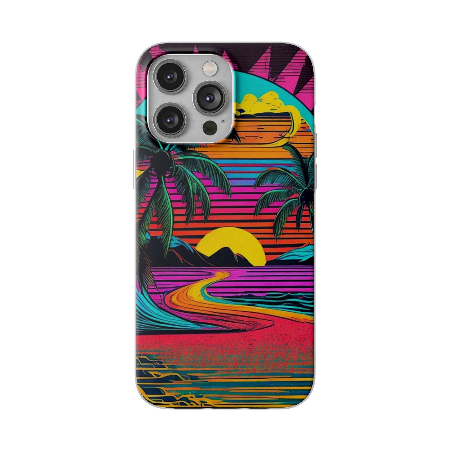 Synthwave Shoreline Flexi Case - Colorwink