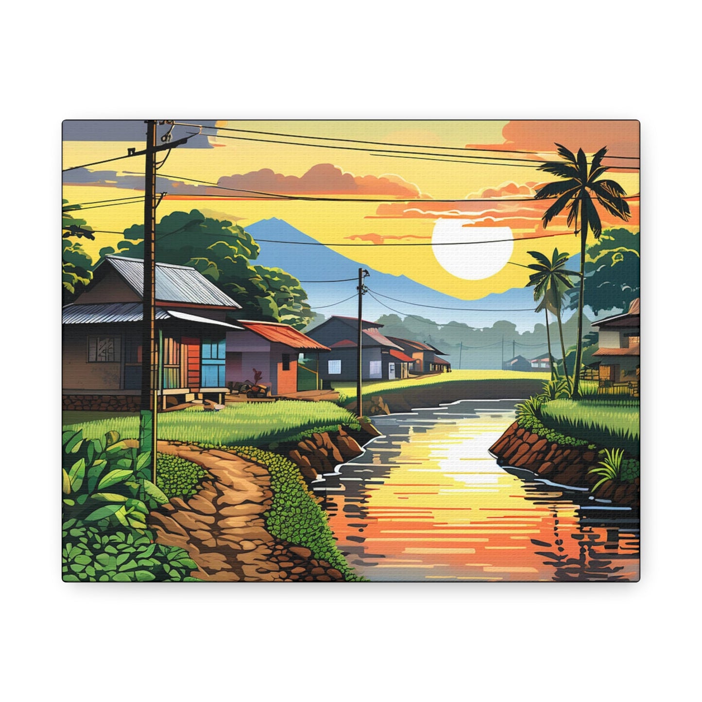 Village Landscape Art Canvas - Colorwink