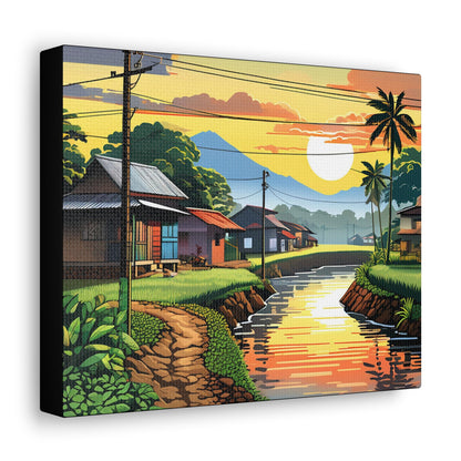 Village Landscape Art Canvas - Colorwink