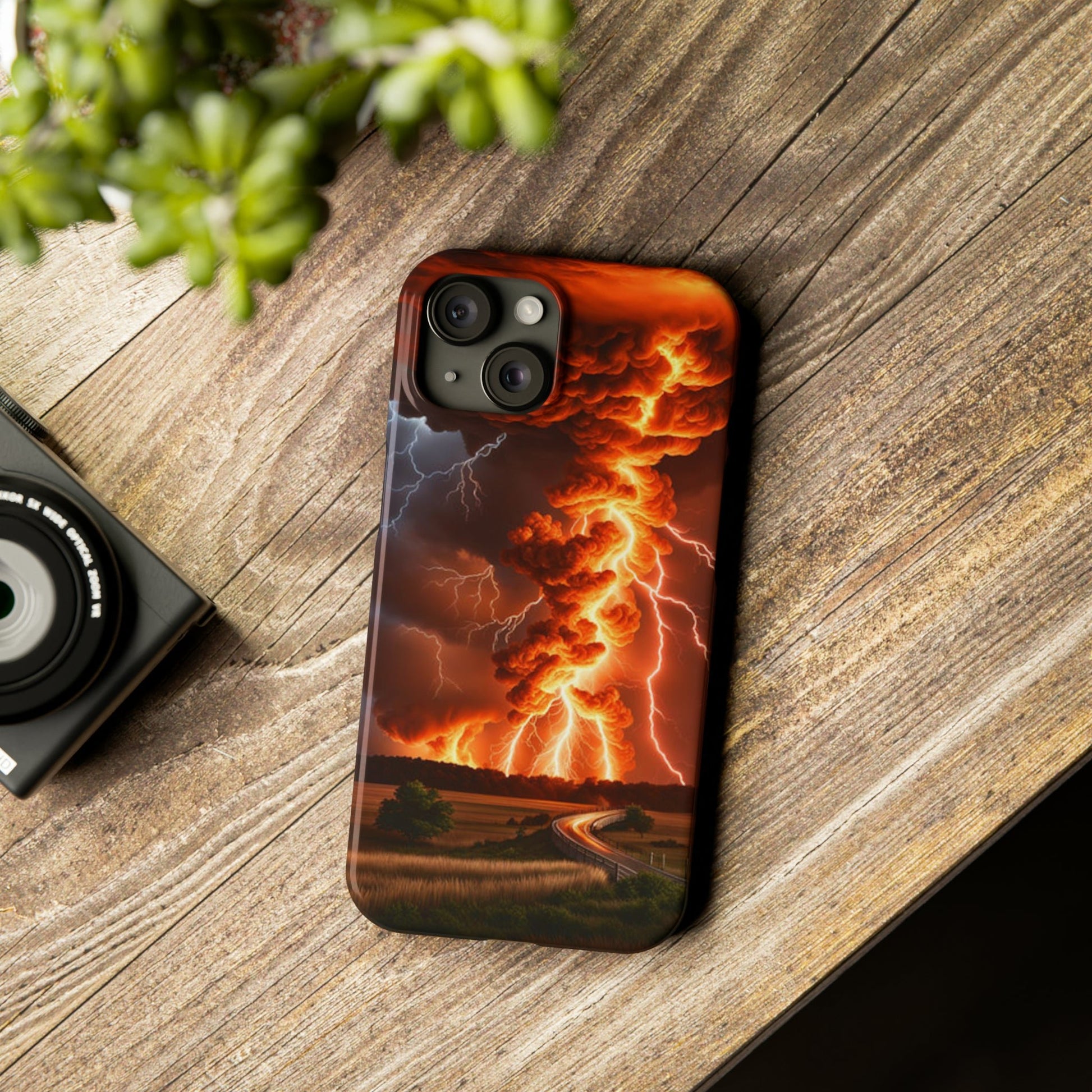 Volcanic lightning Slim Phone Case - Colorwink