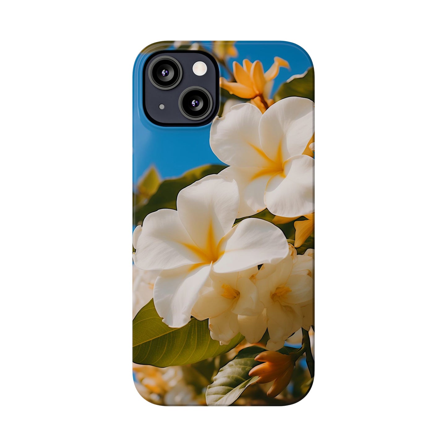 White Flower Slim Phone Case - Colorwink