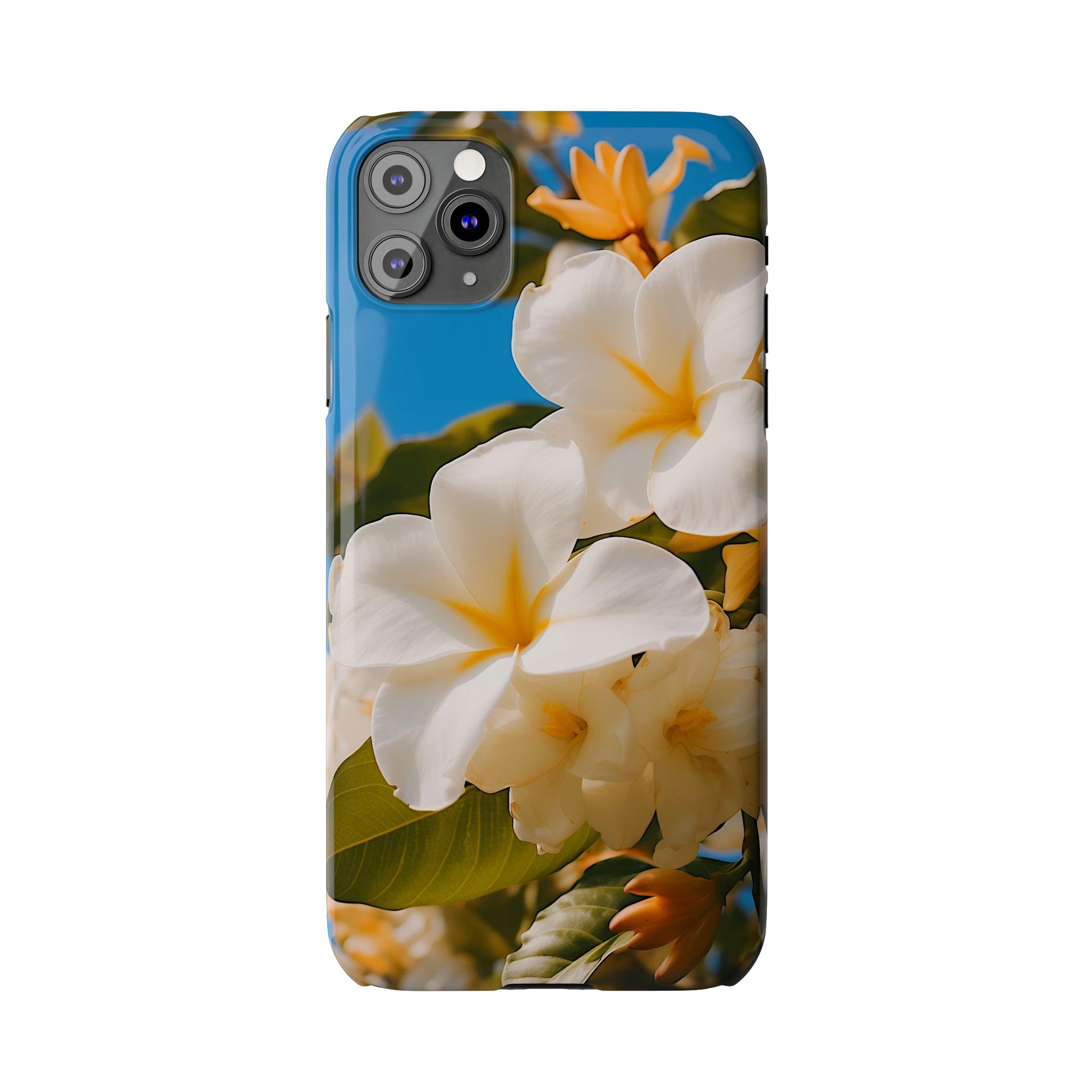 White Flower Slim Phone Case - Colorwink