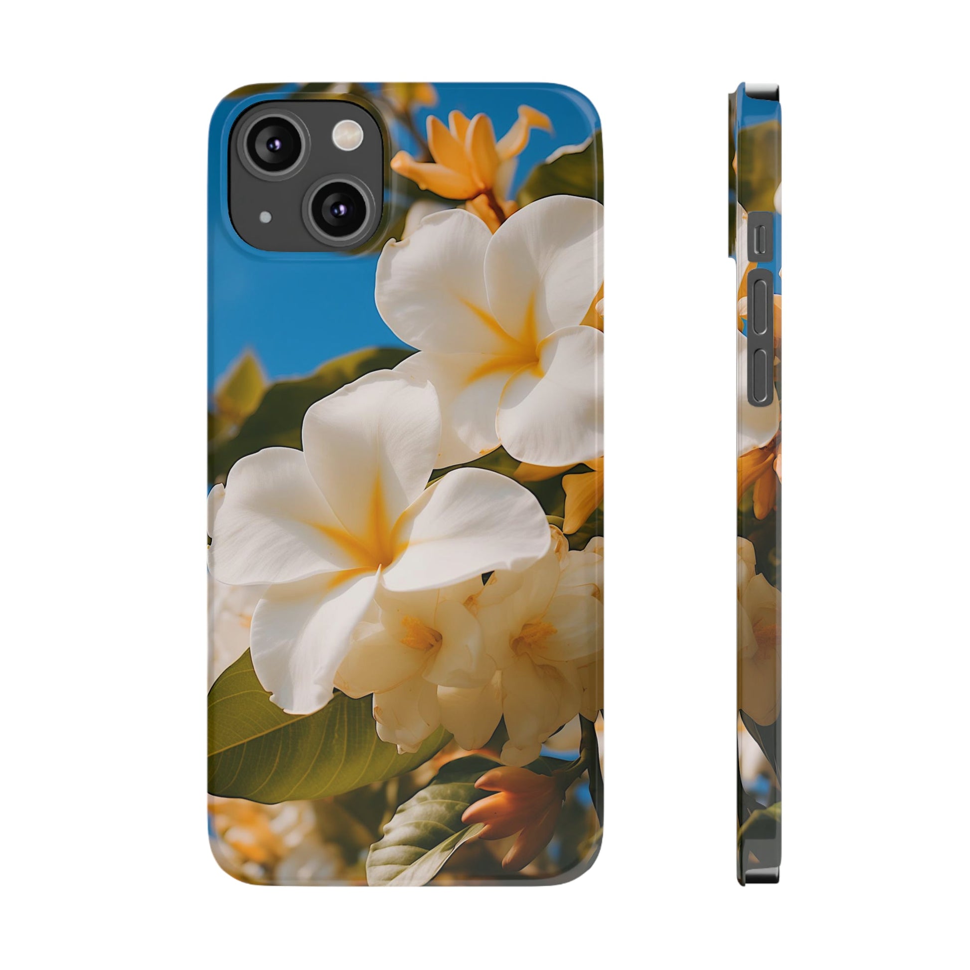 White Flower Slim Phone Case - Colorwink