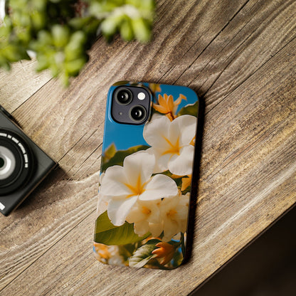 White Flower Slim Phone Case - Colorwink