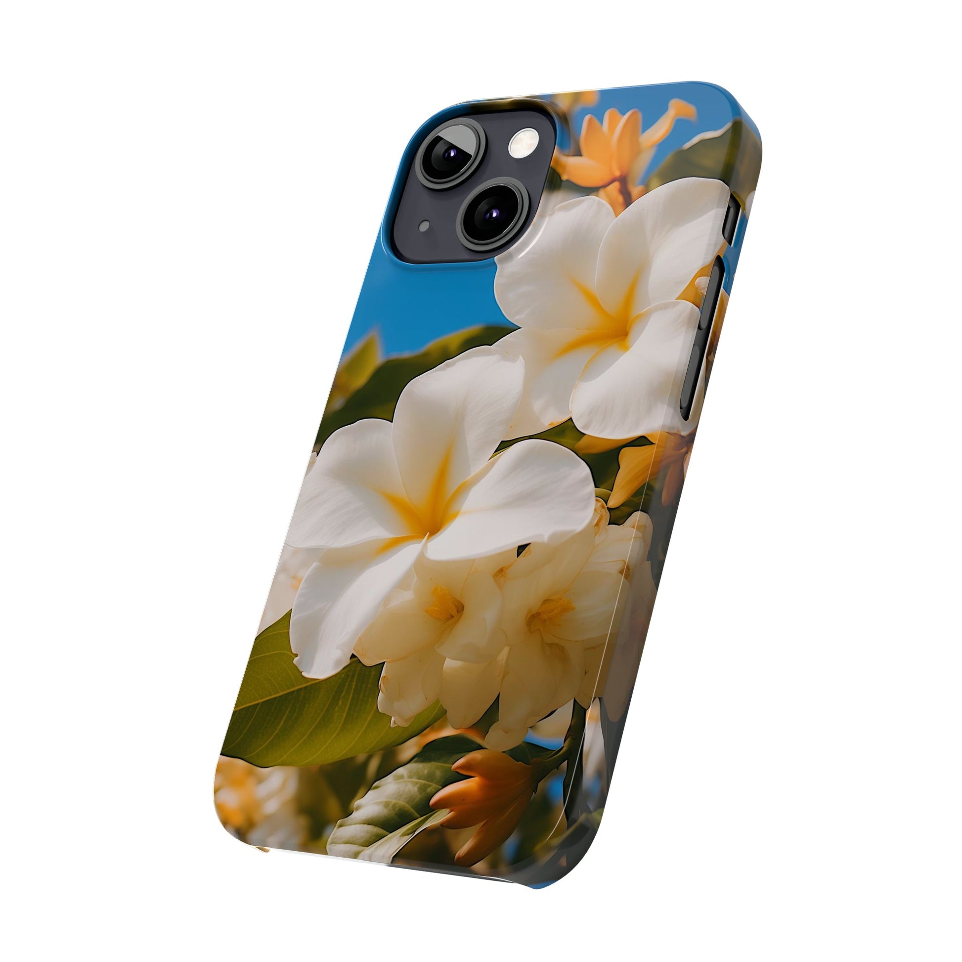 White Flower Slim Phone Case - Colorwink