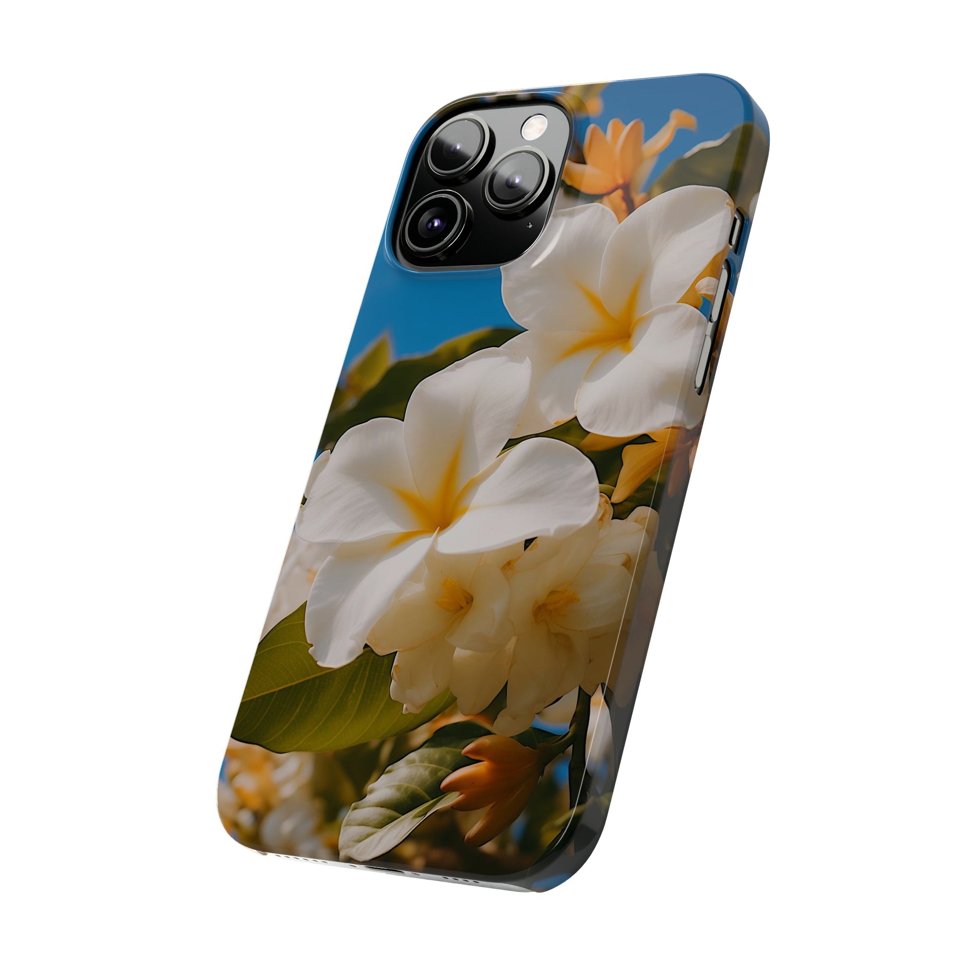 White Flower Slim Phone Case - Colorwink