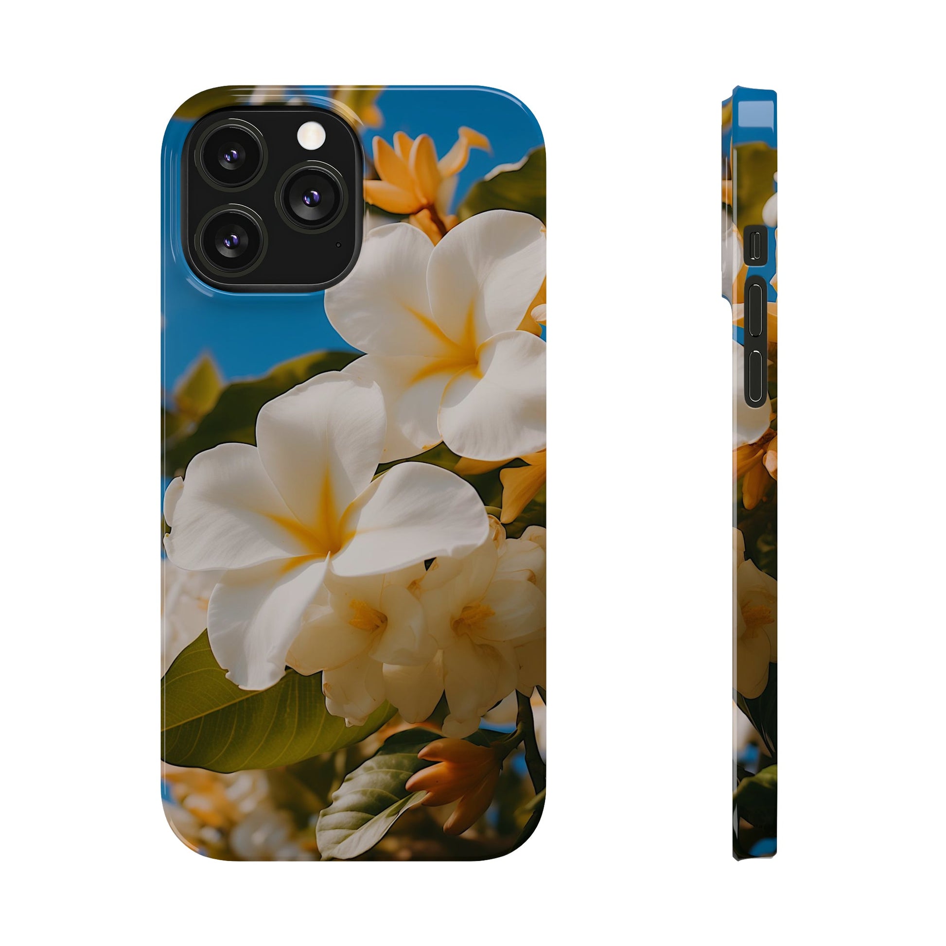 White Flower Slim Phone Case - Colorwink