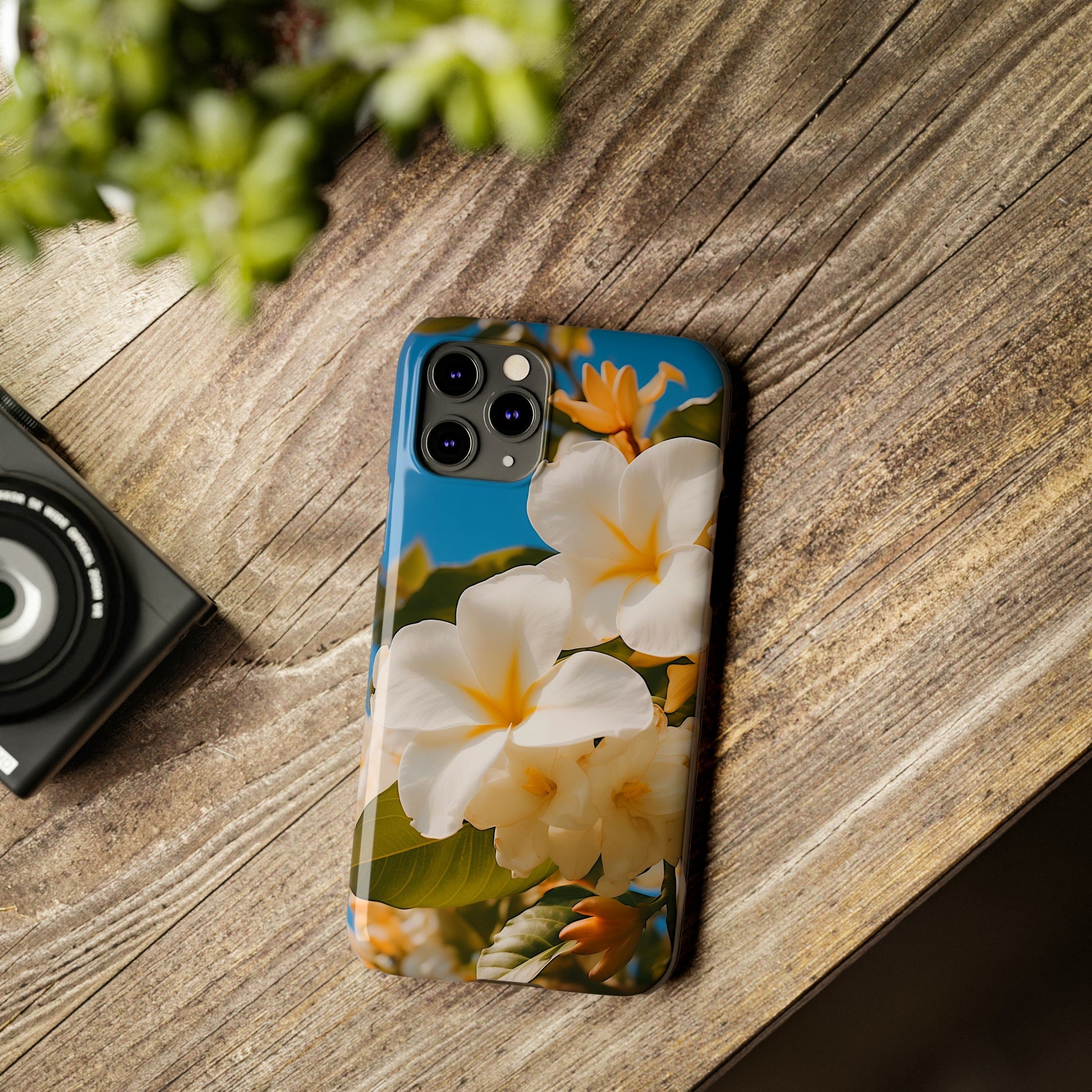 White Flower Slim Phone Case - Colorwink