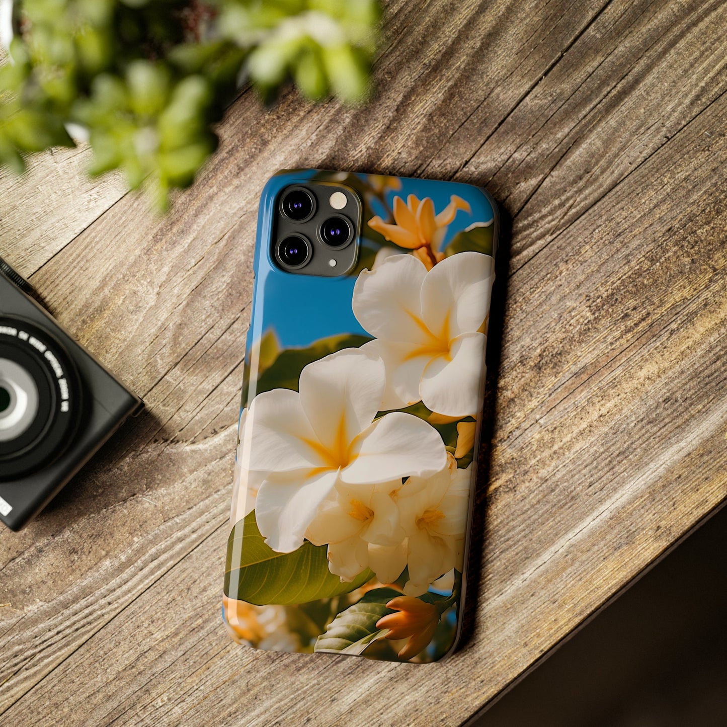 White Flower Slim Phone Case - Colorwink