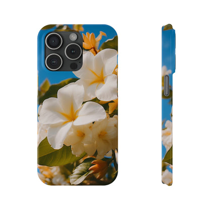 White Flower Slim Phone Case - Colorwink