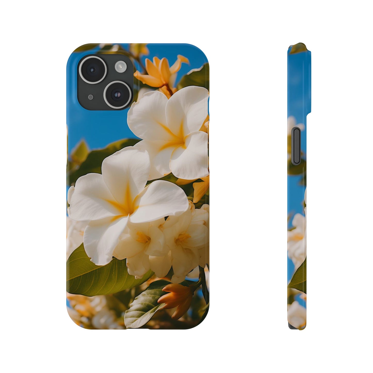 White Flower Slim Phone Case - Colorwink