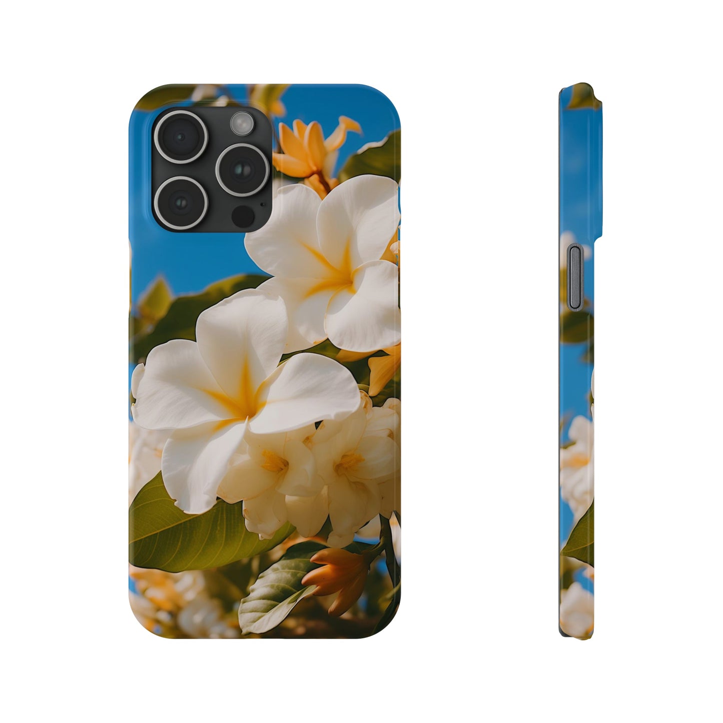 White Flower Slim Phone Case - Colorwink