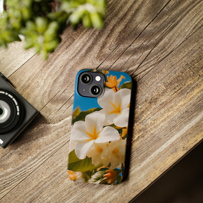 White Flower Slim Phone Case - Colorwink