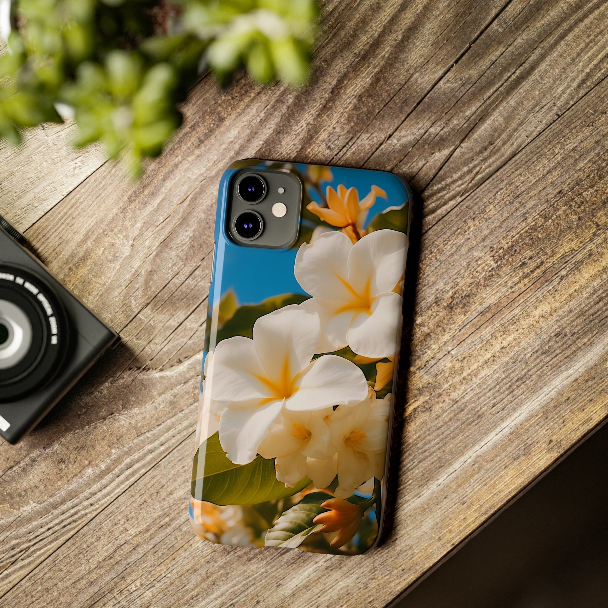 White Flower Slim Phone Case - Colorwink