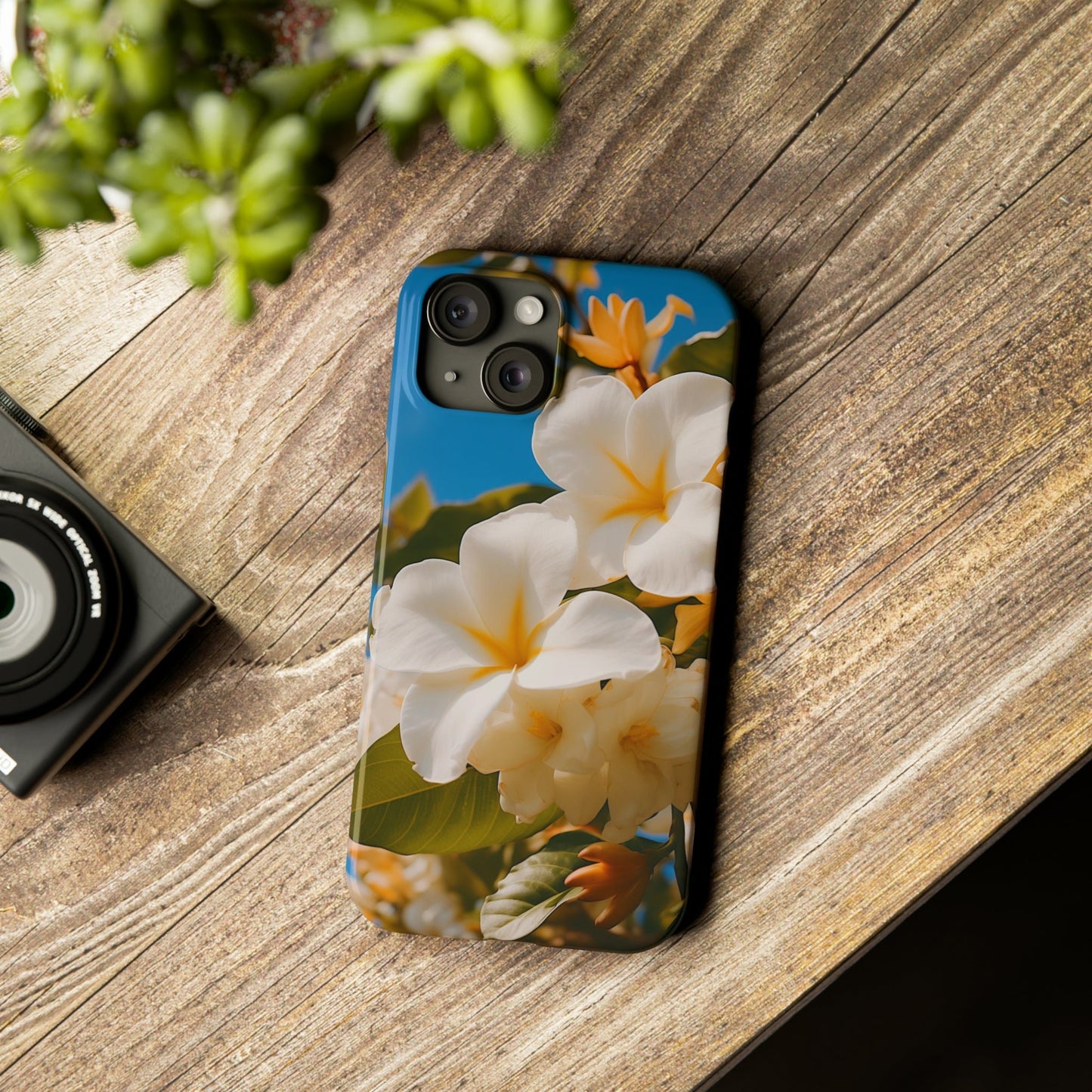 White Flower Slim Phone Case - Colorwink