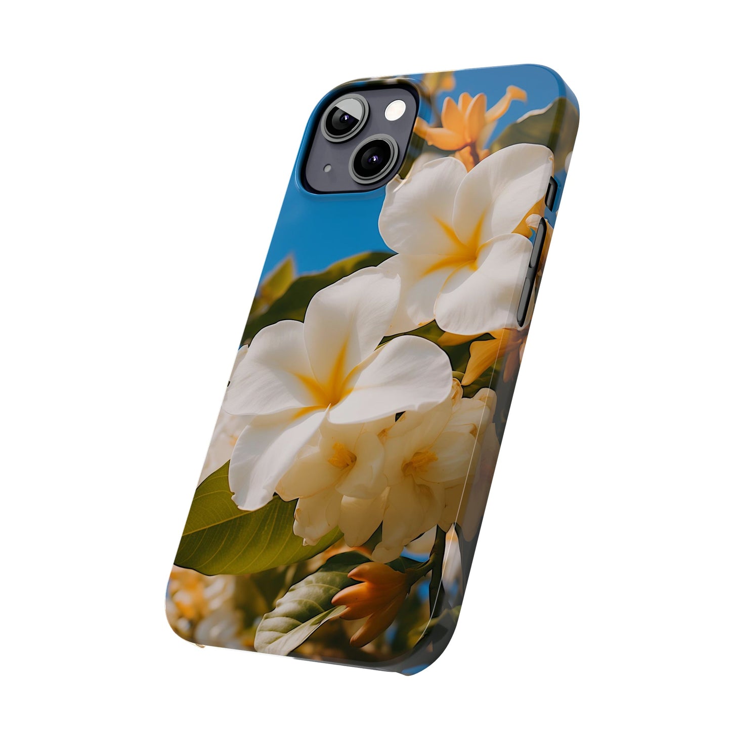 White Flower Slim Phone Case - Colorwink