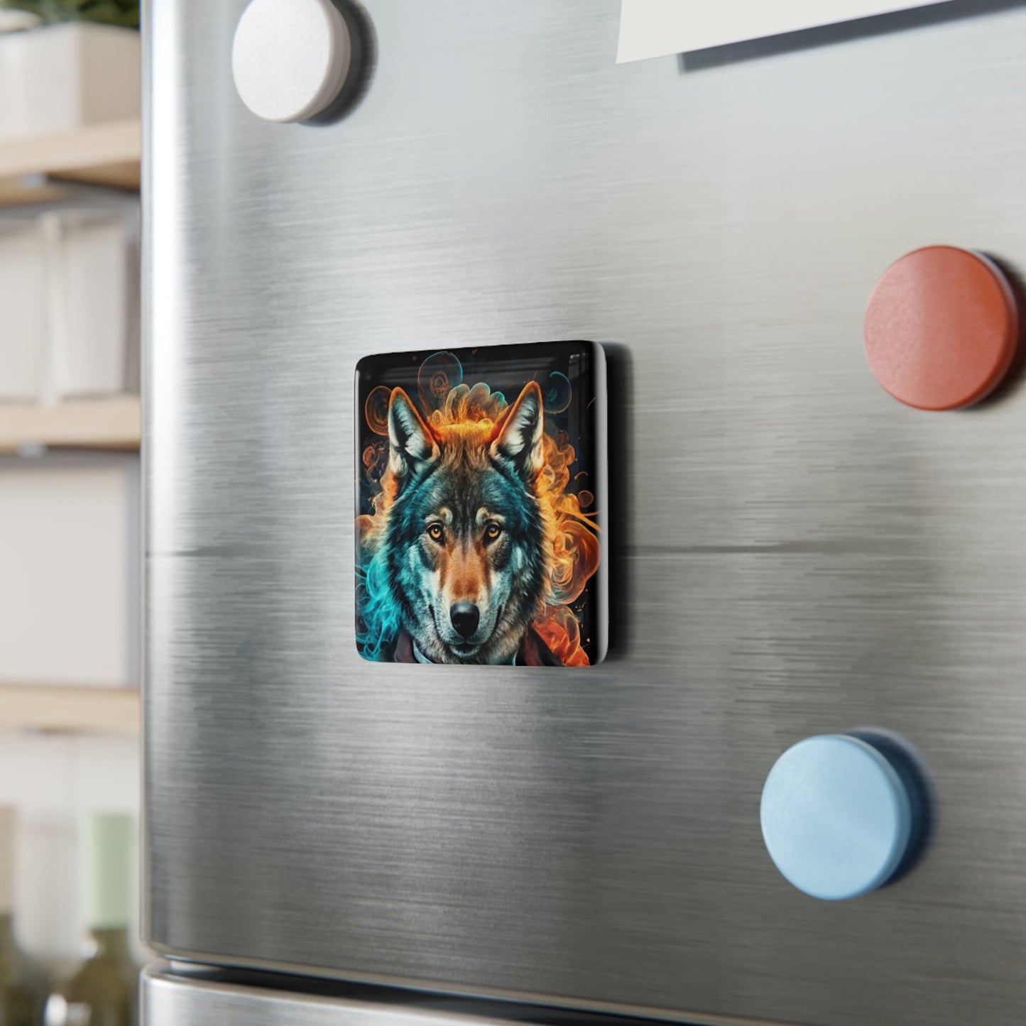 Wolf Fridge Magnet - Colorwink