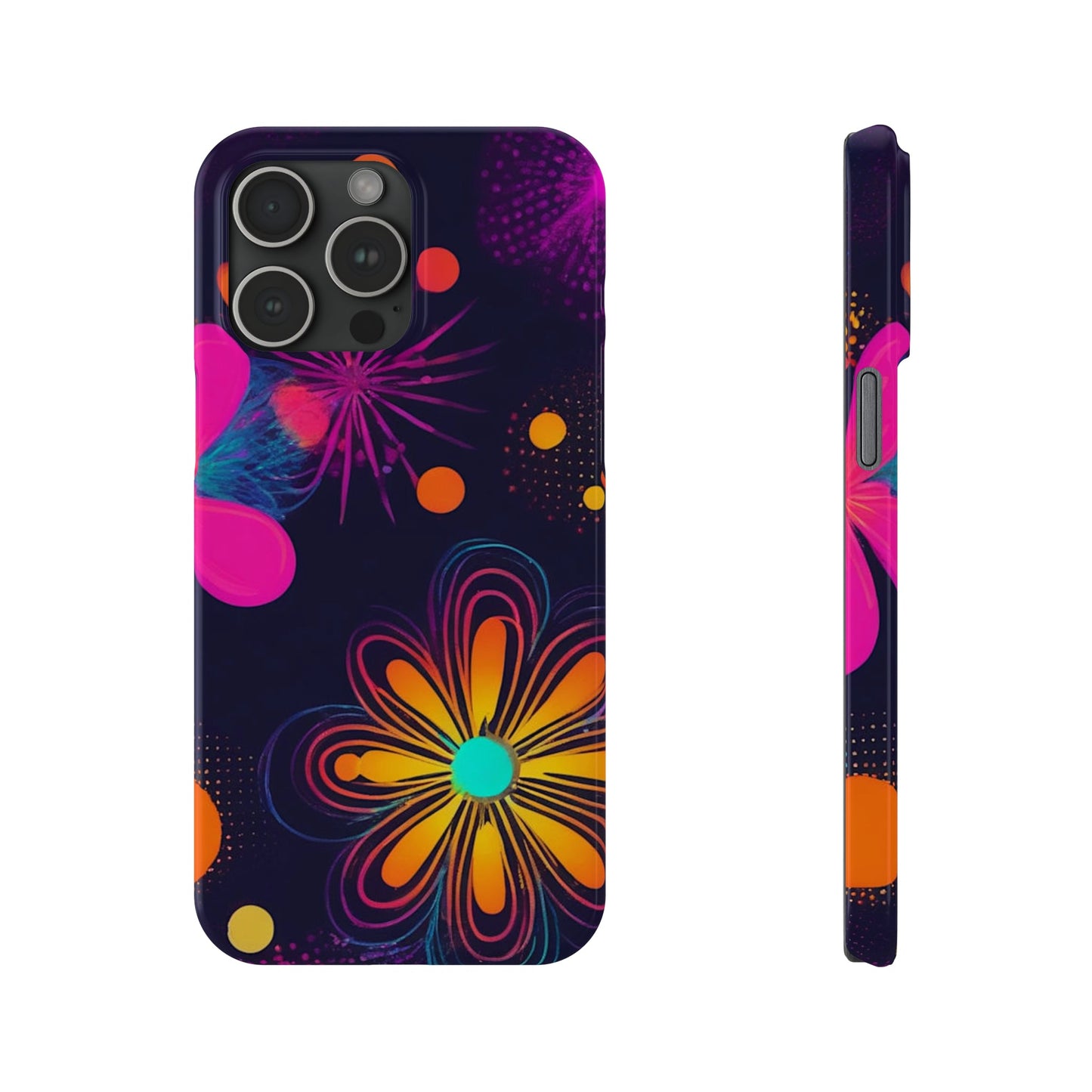 Yellow Flower Pattern Slim Phone Case - Colorwink