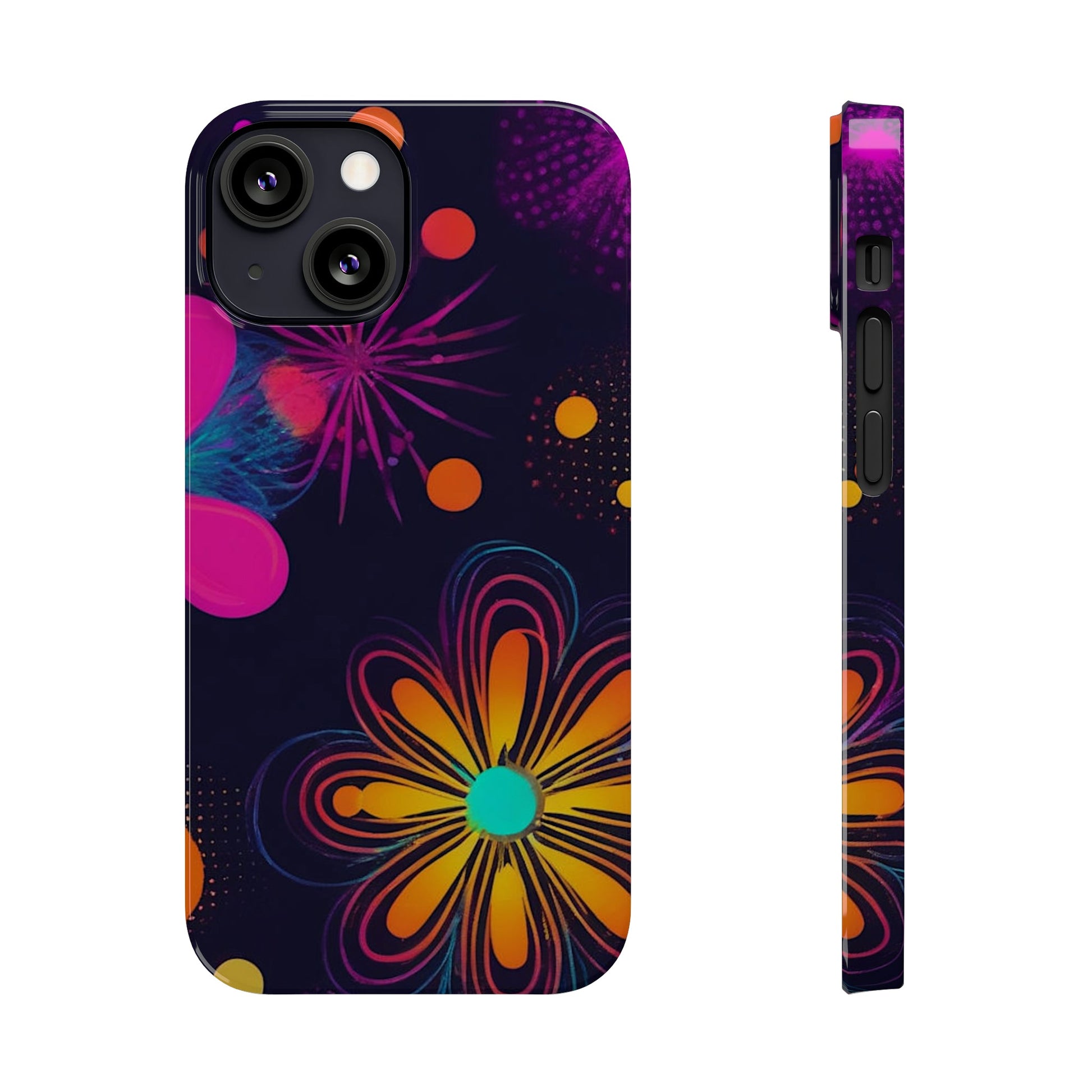 Yellow Flower Pattern Slim Phone Case - Colorwink