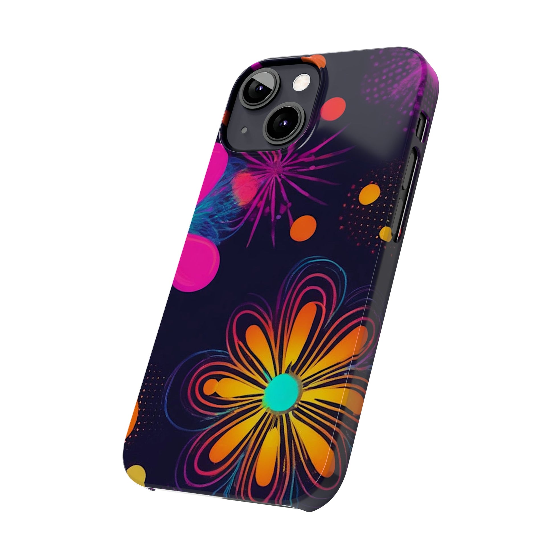 Yellow Flower Pattern Slim Phone Case - Colorwink