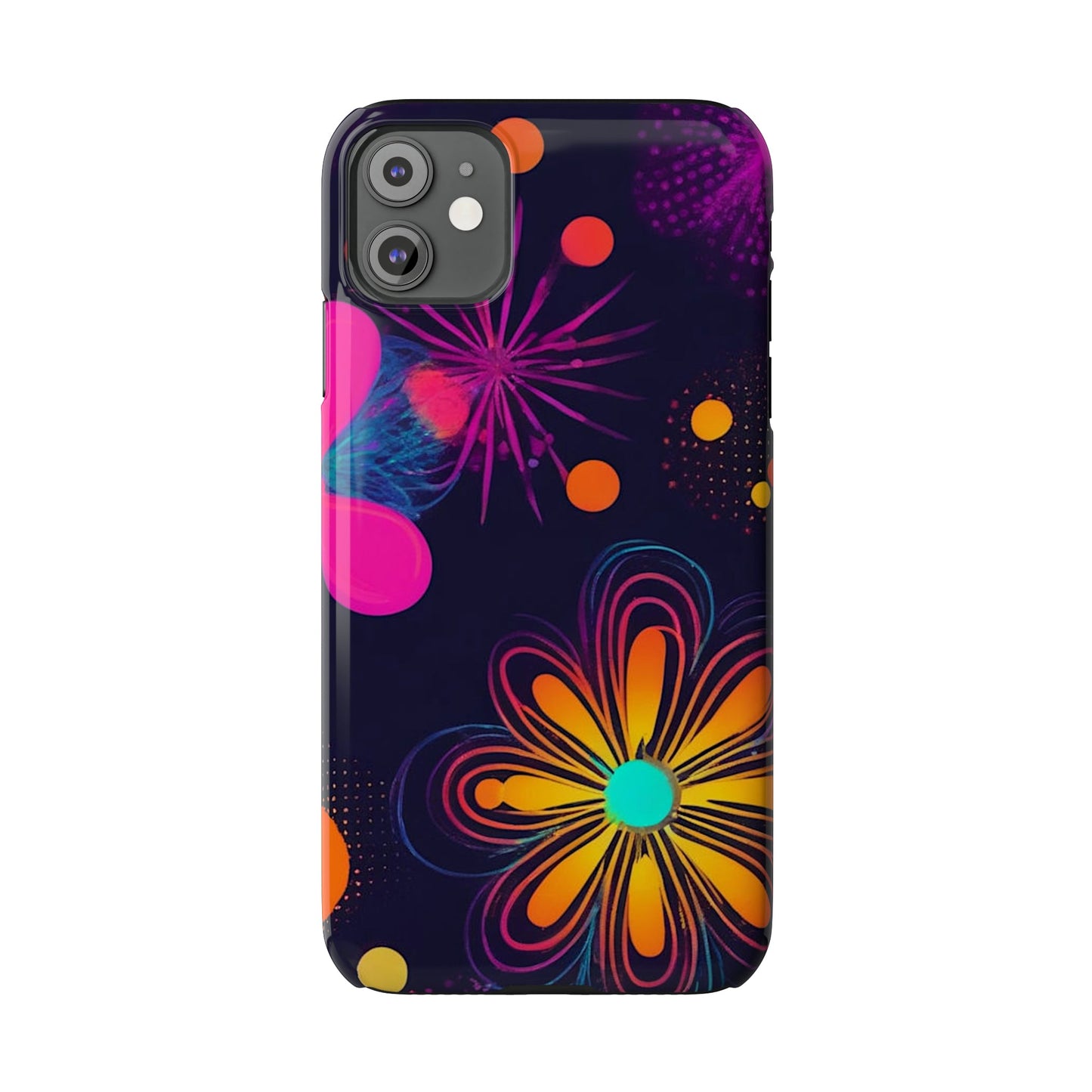 Yellow Flower Pattern Slim Phone Case - Colorwink