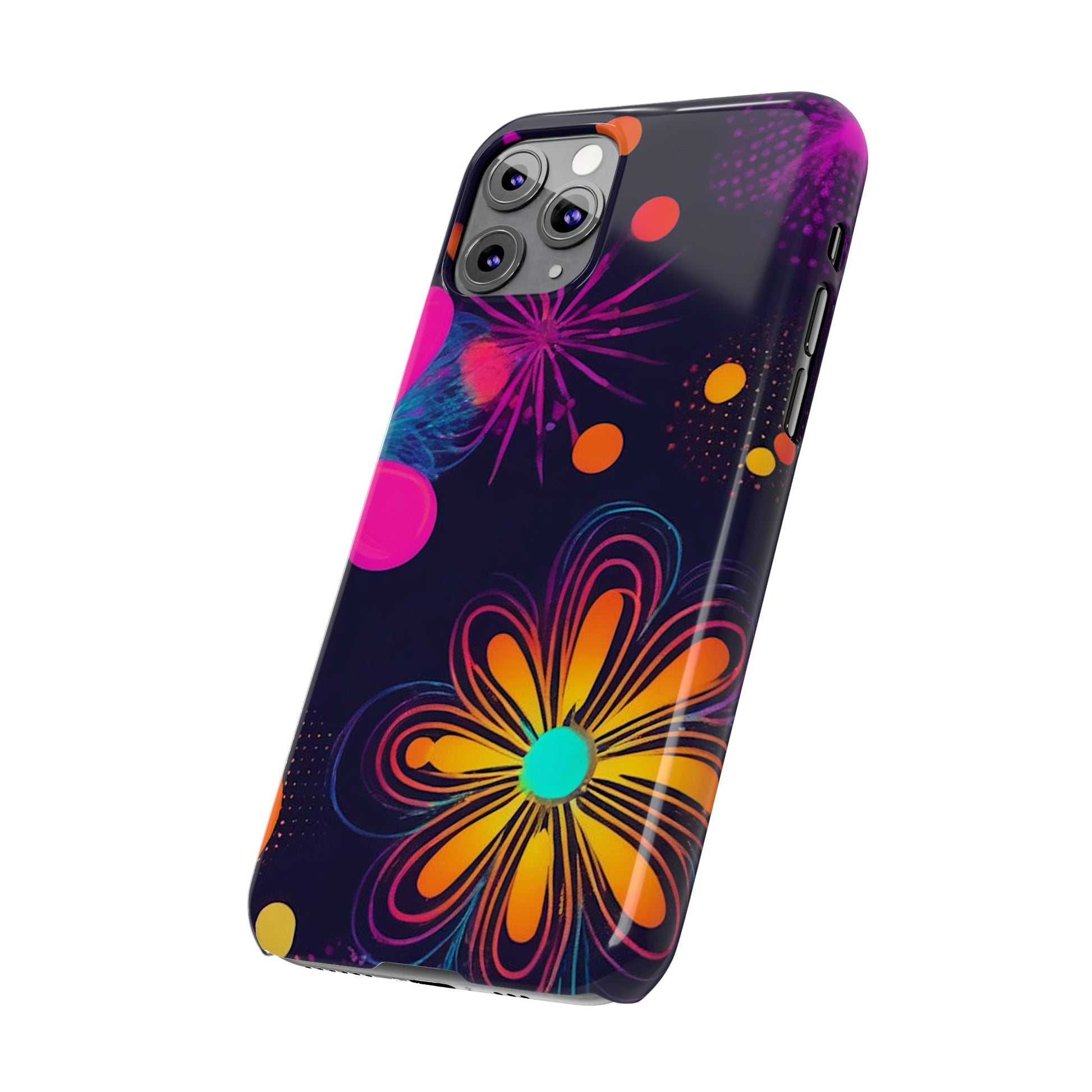 Yellow Flower Pattern Slim Phone Case - Colorwink