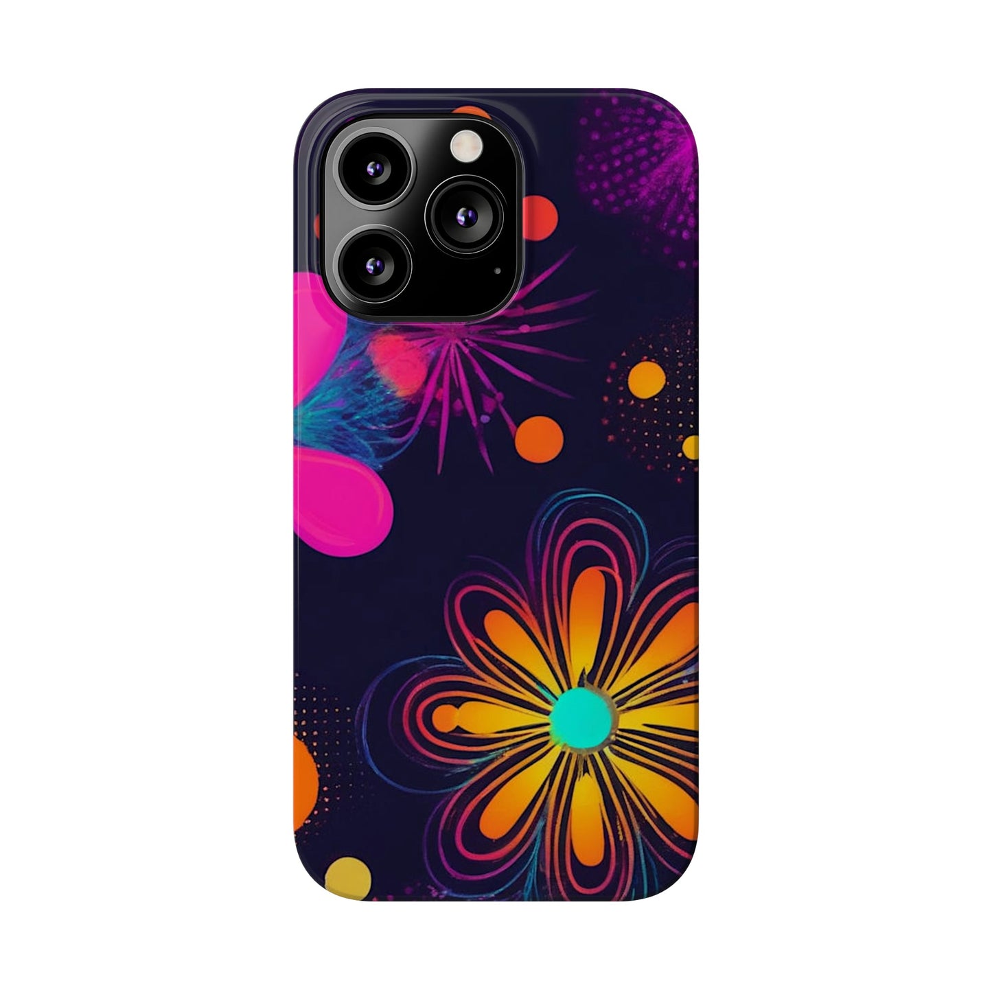 Yellow Flower Pattern Slim Phone Case - Colorwink