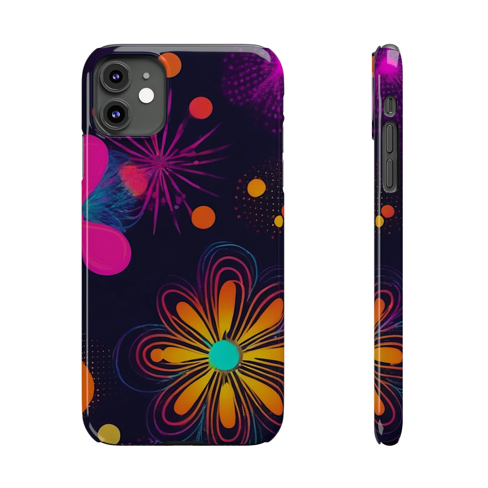 Yellow Flower Pattern Slim Phone Case - Colorwink