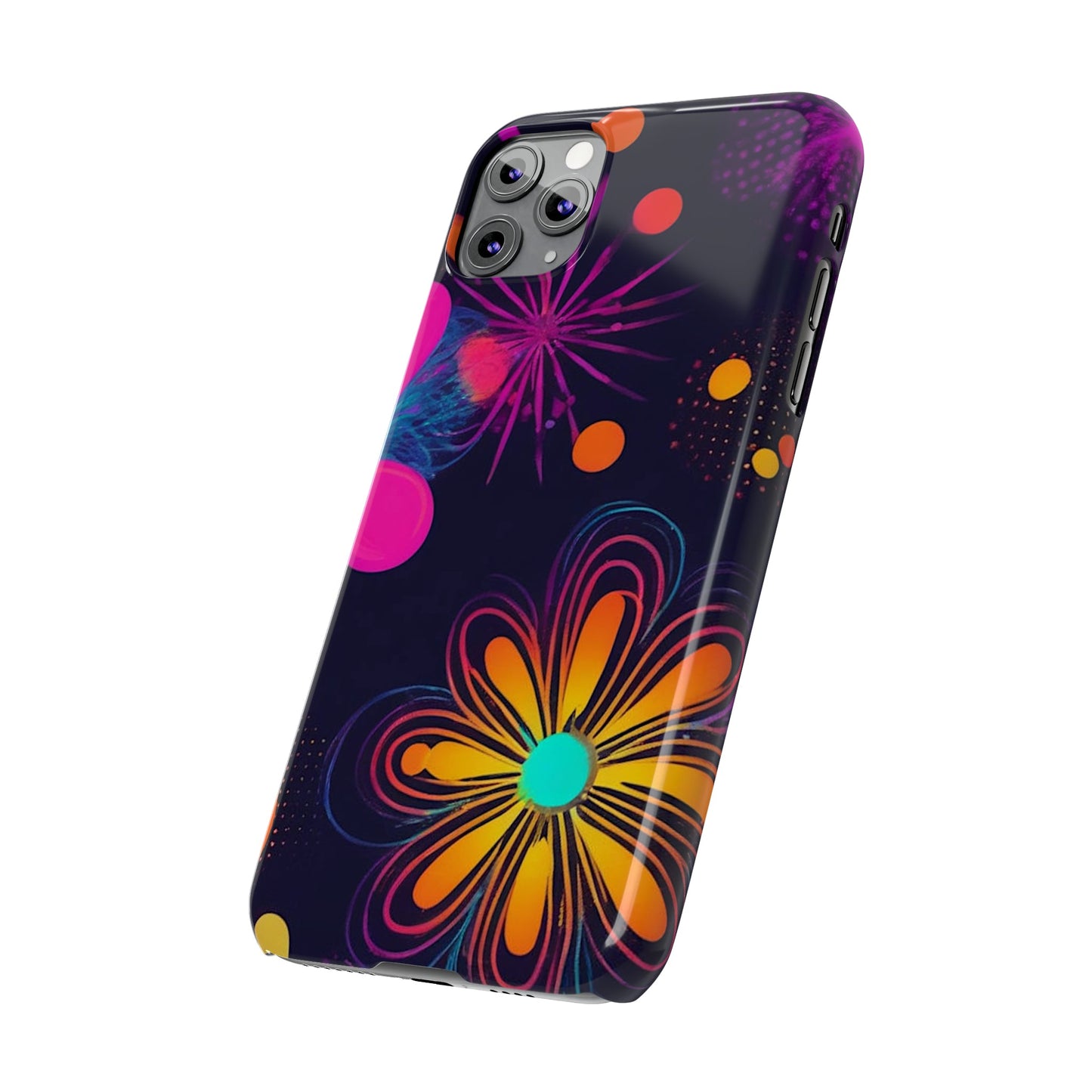 Yellow Flower Pattern Slim Phone Case - Colorwink