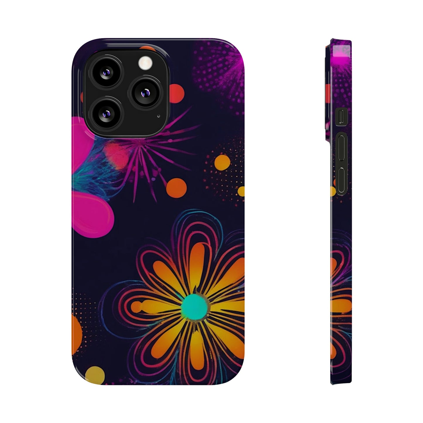 Yellow Flower Pattern Slim Phone Case - Colorwink