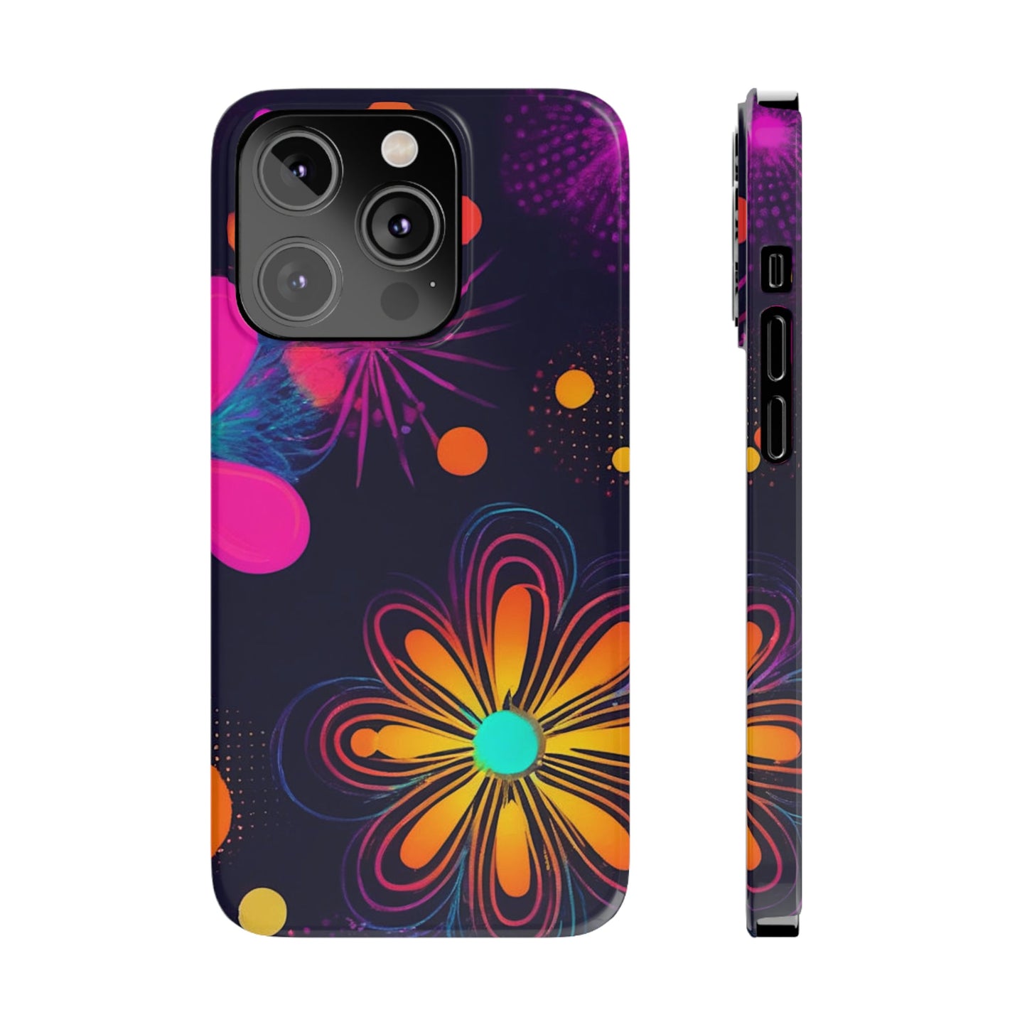 Yellow Flower Pattern Slim Phone Case - Colorwink