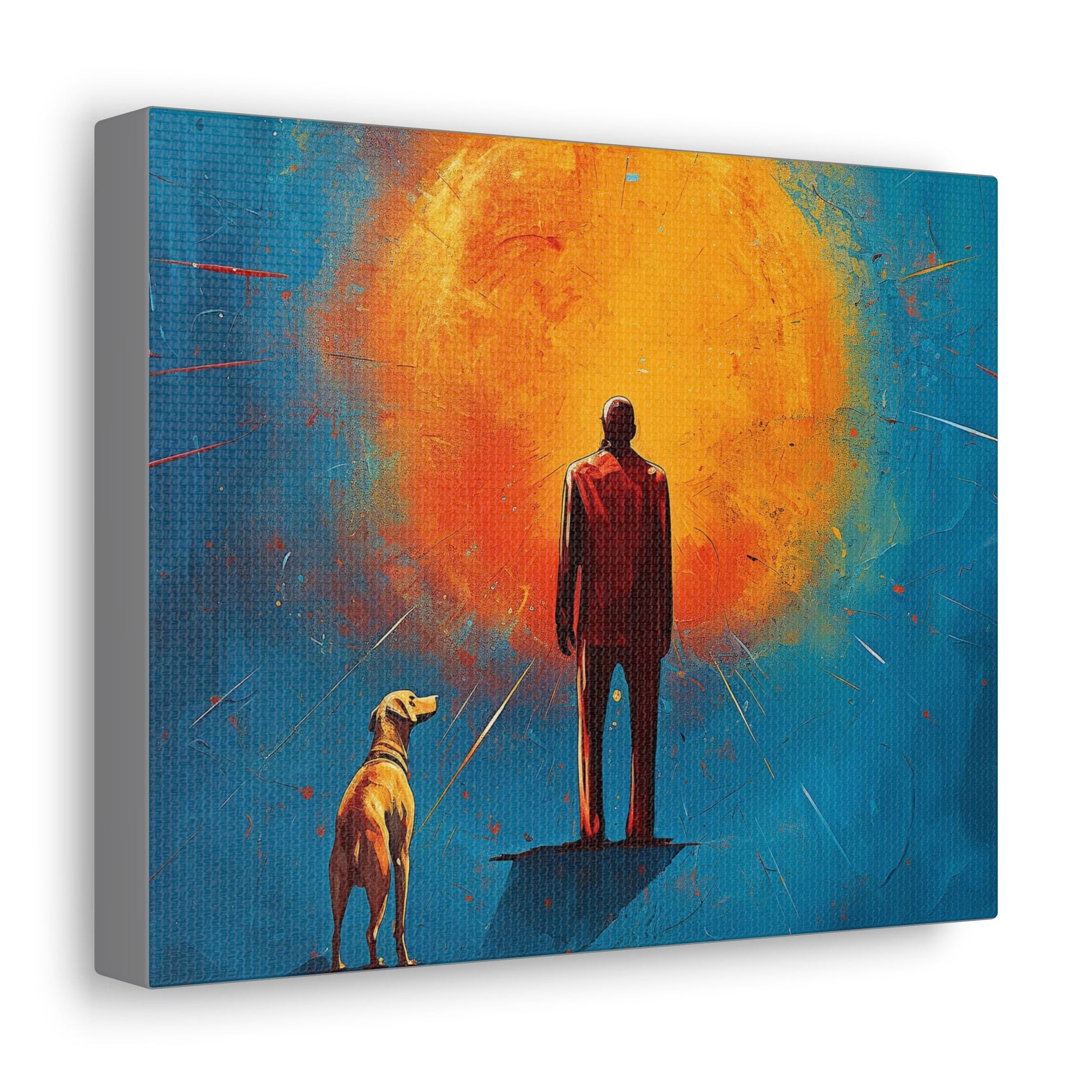 A Man & A Dog Canvas - Colorwink