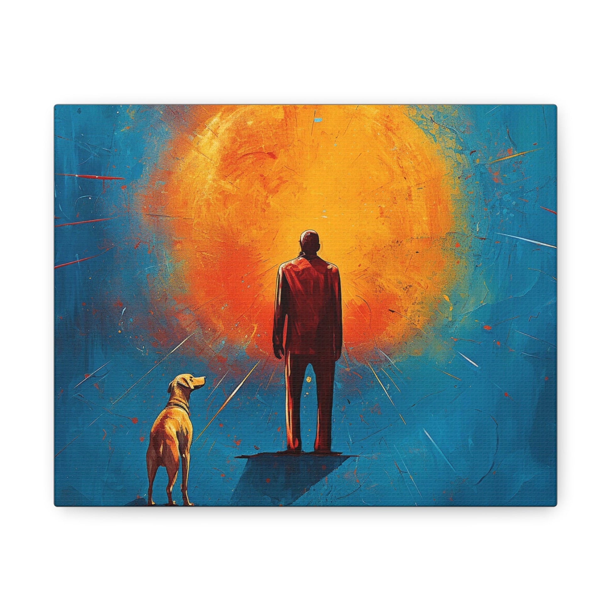 A Man & A Dog Canvas - Colorwink