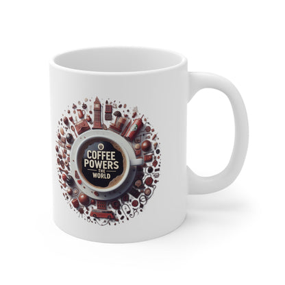 "Coffee Powers the World" Ceramic Mug - Colorwink