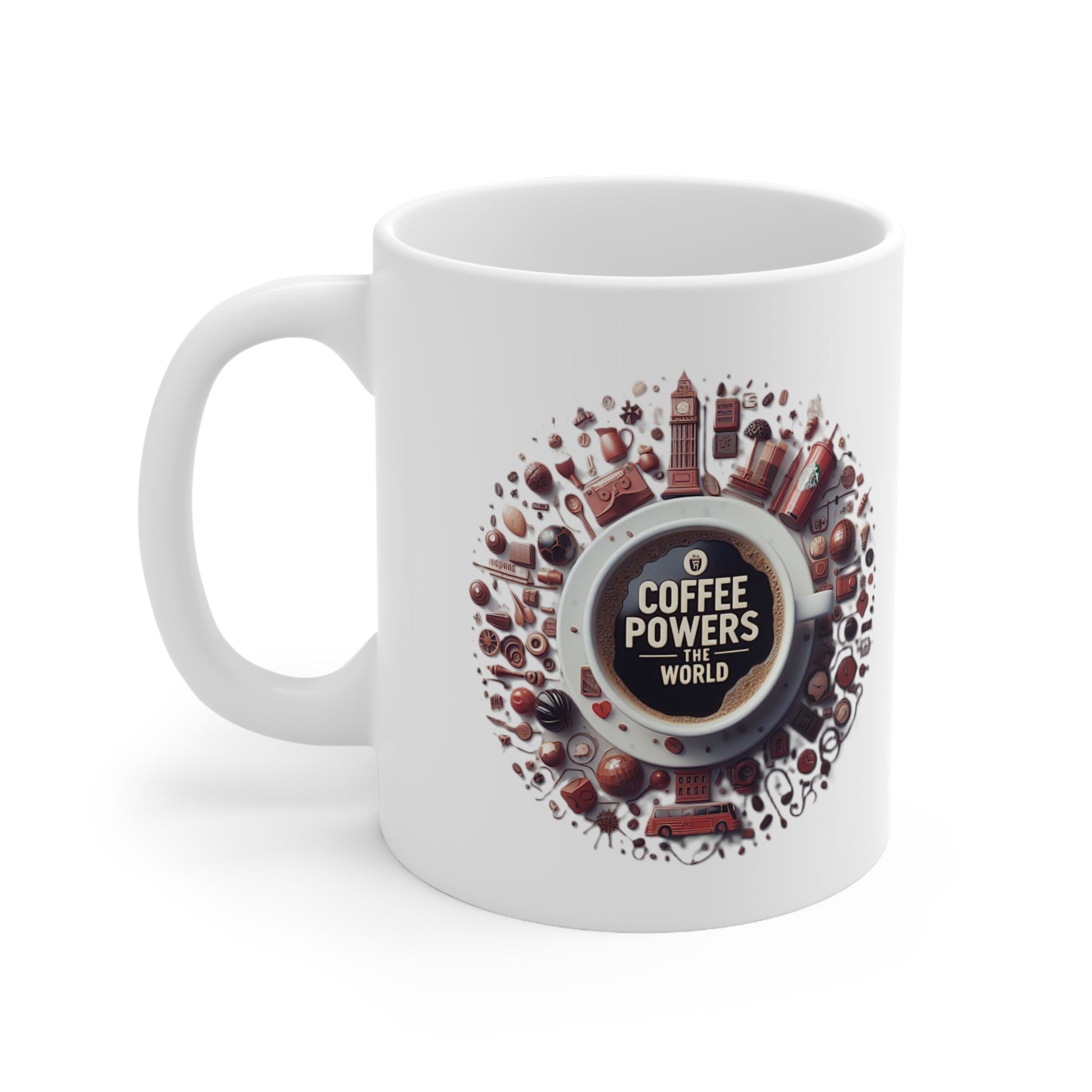 "Coffee Powers the World" Ceramic Mug - Colorwink